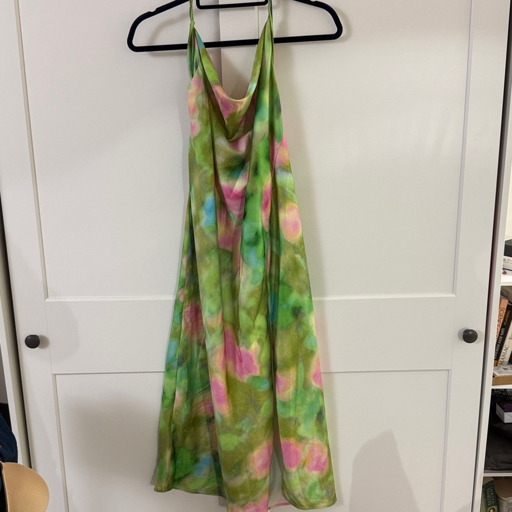 H&M Green and Pink Maxi Dress